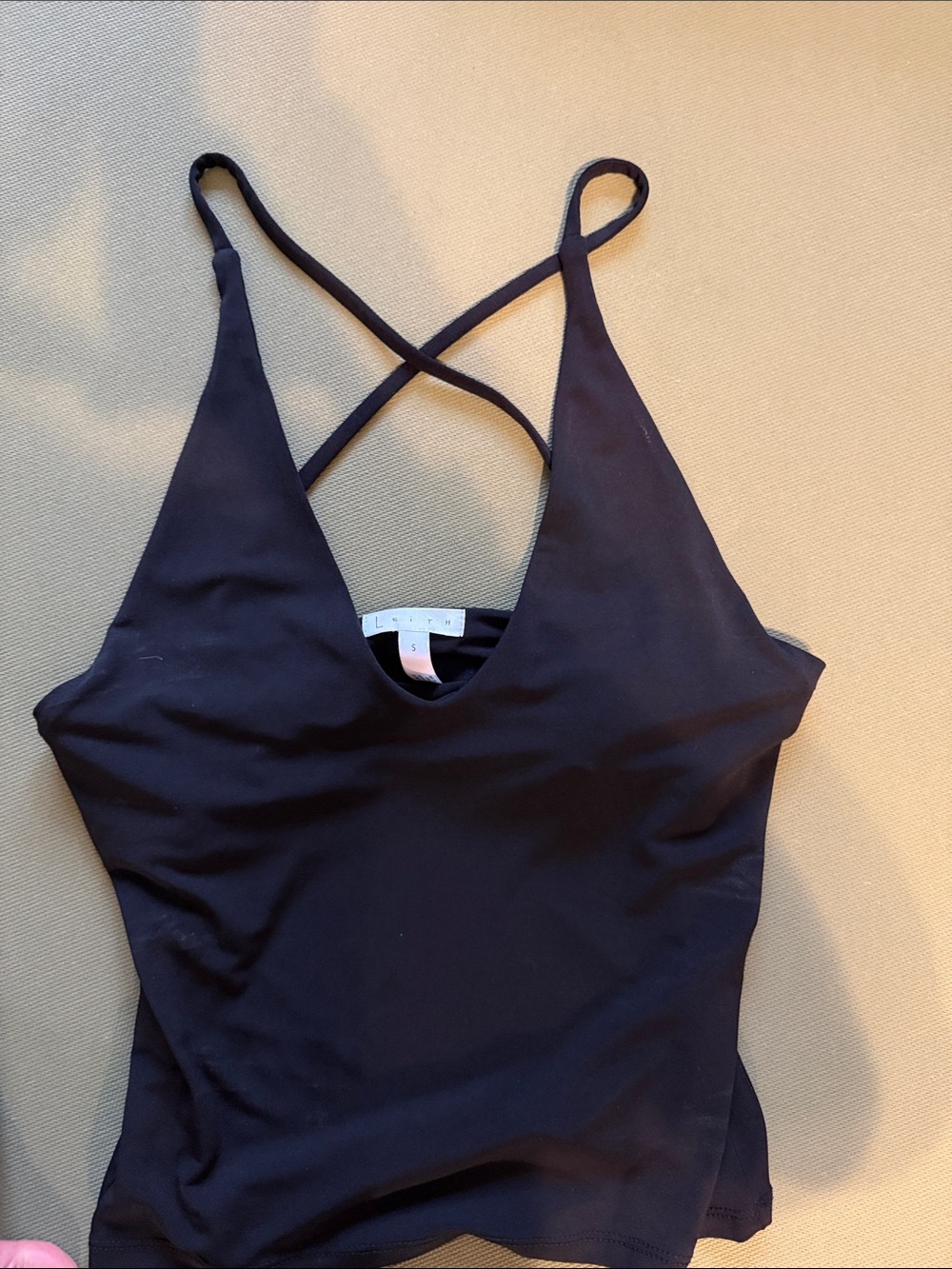 Leith Black Women's Tank with Branded Tag